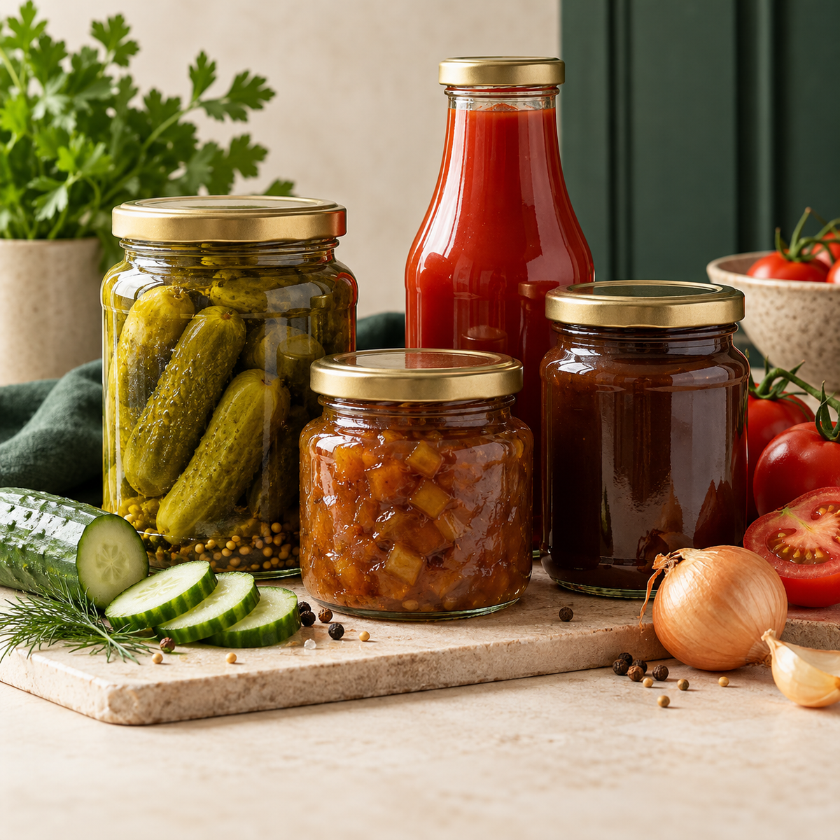 Sauces, pickles and condiments