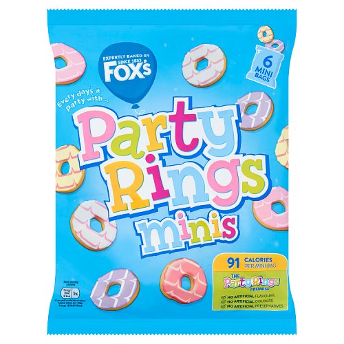 Foxs Mini Party Rings 6 Pack (120g)