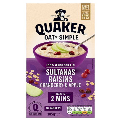 Quaker Oat So Simple Apple Sultana Raisin & Cranberry (385g)