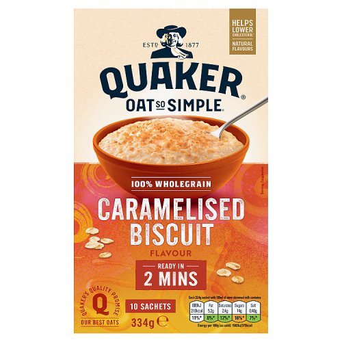 Quaker Oat So Simple Caramelised Biscuit 10 Sachets (334g)