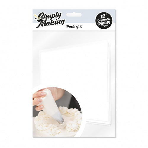 Simply Making 12 Inch Disposable Piping Bags - Pack Of 10 (30g)