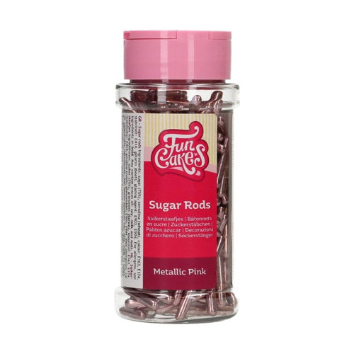 FunCakes Pink Metallic Sugar Rods 70g