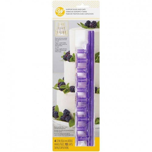 Wilton Plastic Support Rods and Caps Pack Of 14 (82g)