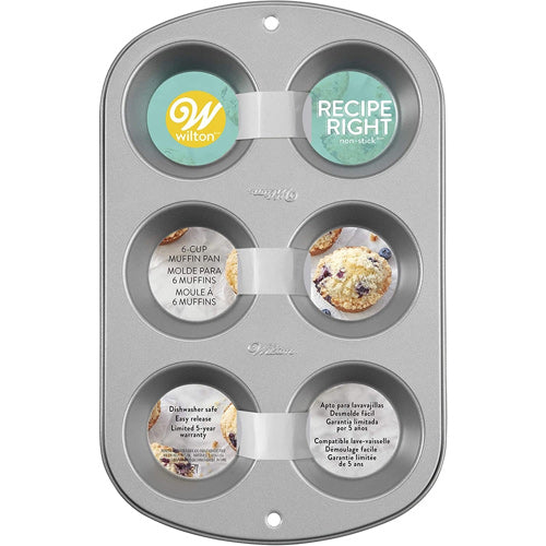 Wilton Recipe Right 6 Cup Jumbo Muffin Pan (440g)