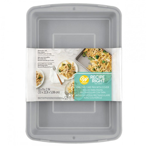 Wilton Recipe Right Oblong Pan with Cover 32.5 x 22.5 x 5cm (735g)