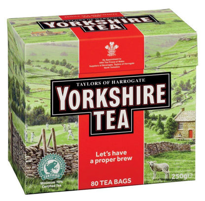 Yorkshire Tea Original 80 Tea Bags 250g – Imported from the UK