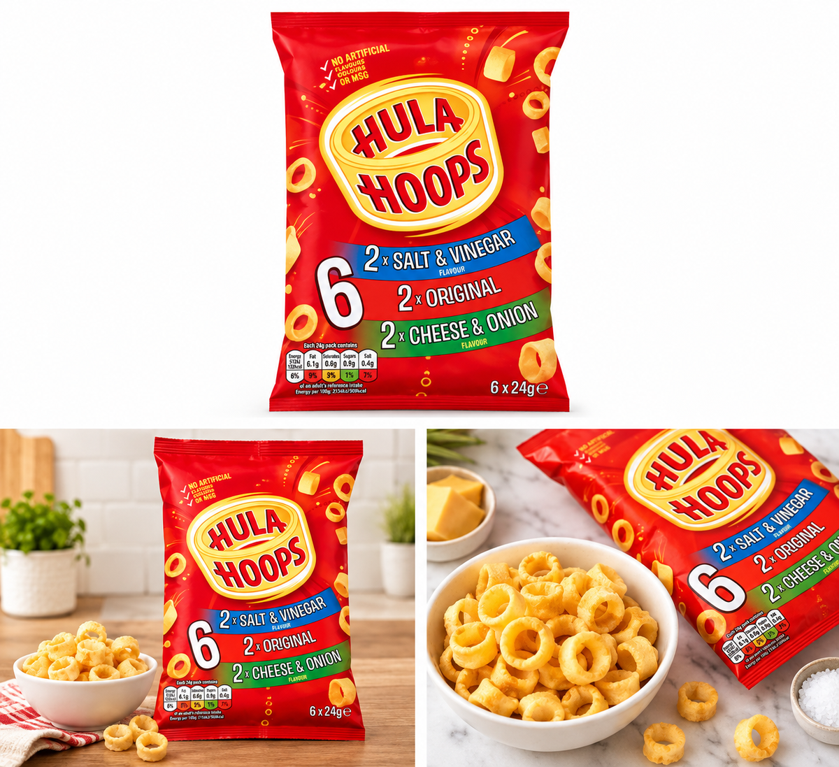Hula Hoops Variety Multipack Crisps – 6 Pack (144g)