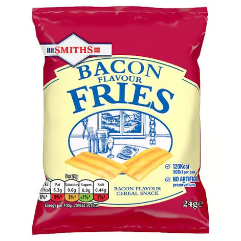 Smiths Bacon Flavour Fries 24g – British Crispy Corn Snack