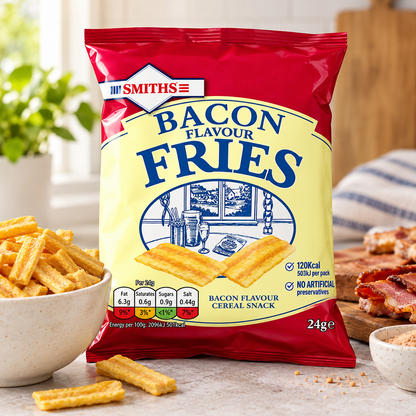 Smiths Bacon Flavour Fries 24g – British Crispy Corn Snack