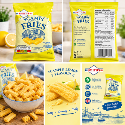 Smiths Scampi Fries – Scampi & Lemon Flavour Snack 27g