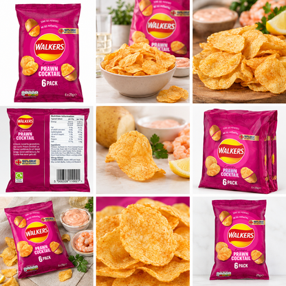 Walkers Prawn Cocktail Crisps Multipack – 6 × 25g (150g)