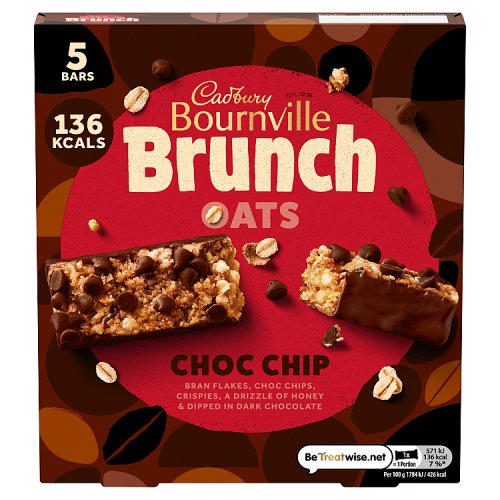 Cadbury Bournville Brunch Bars Choc Chip 5 Pack (160g)