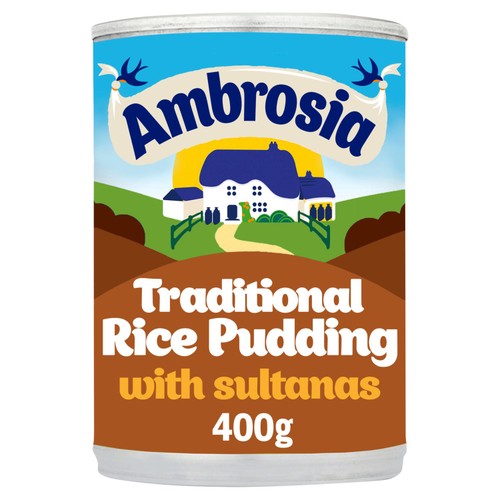 Ambrosia Traditional Rice Pudding with Sultanas & Nutmeg Dessert Can 400g