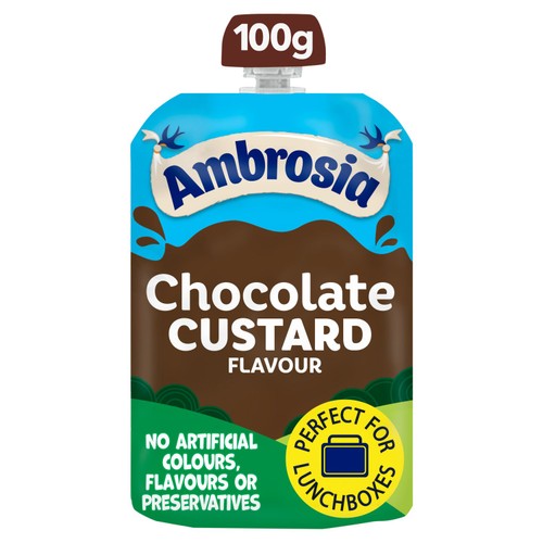 Ambrosia Chocolate Custard Dessert Snack Pouch 100g