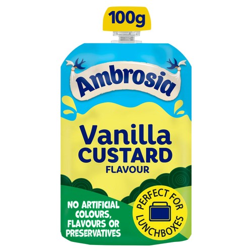 Ambrosia Vanilla Custard Dessert Snack Pouch 100g