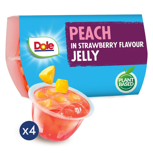 Dole Peaches In Strawberry Jelly 4 x 123g