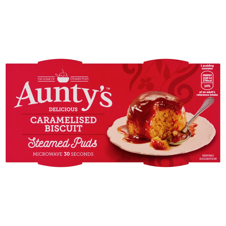 Auntys Caramelised Biscuit Steamed Puds 2 x 95g