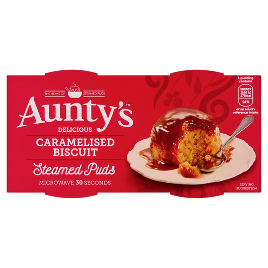 Auntys Caramelised Biscuit Steamed Puds 2 x 95g