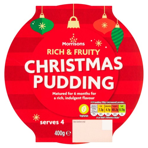 Morrisons Rich & Fruity Christmas Pudding Serves 4 400g