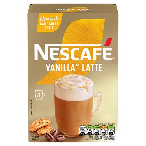 Nescafe Gold Vanilla Latte Drink 8 Sachets 148g