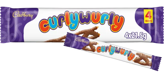 Cadbury Curly Wurly Chocolate Bar 4 Pack Multipack