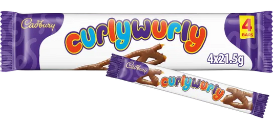 Cadbury Curly Wurly Chocolate Bar 4 Pack Multipack