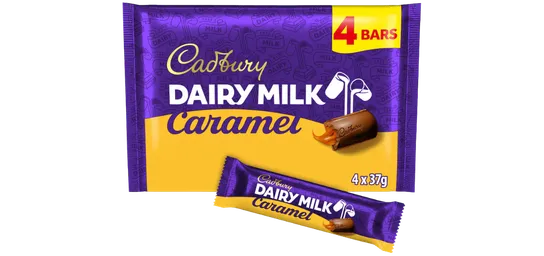 Cadbury Dairy Milk Caramel Chocolate Bar 4 Pack Multipack