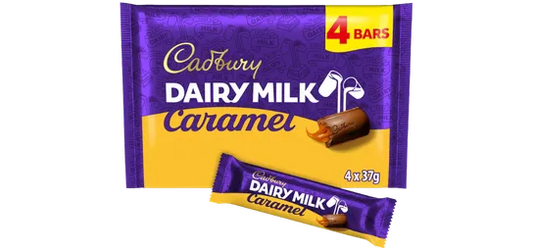 Cadbury Dairy Milk Caramel Chocolate Bar 4 Pack Multipack