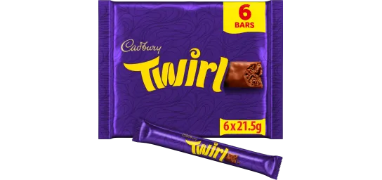 Cadbury Twirl Milk Chocolate 6 x 21.5 g Multipack