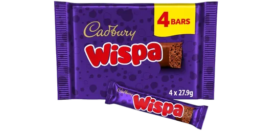 Cadbury Wispa Chocolate Bar 4 Pack Multipack