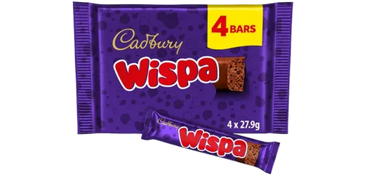 Cadbury Wispa Chocolate Bar 4 Pack Multipack