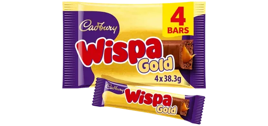 Cadbury Wispa Gold Chocolate Bar 4 Pack Multipack