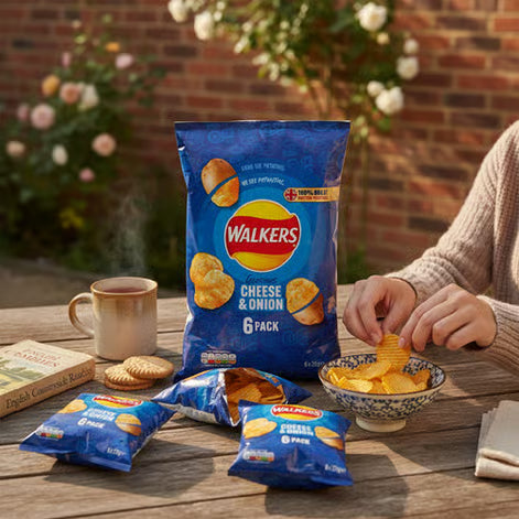 Walkers Cheese & Onion Crisps 6 Pack – 150g