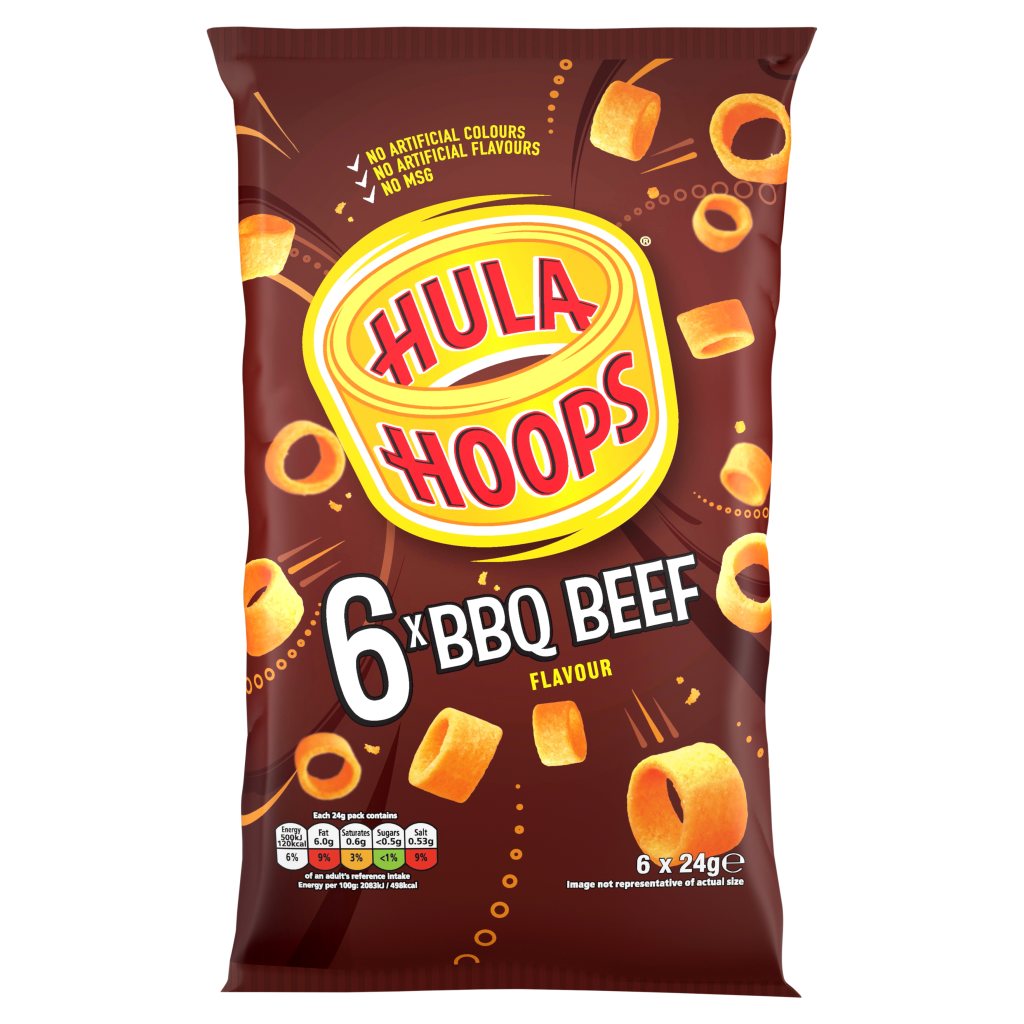 KP Hula Hoops BBQ Beef Multipack 6 x 24g (144g)