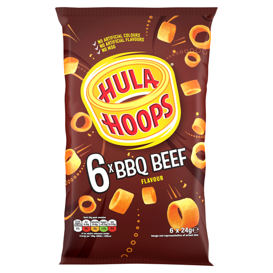 KP Hula Hoops BBQ Beef Multipack 6 x 24g (144g)