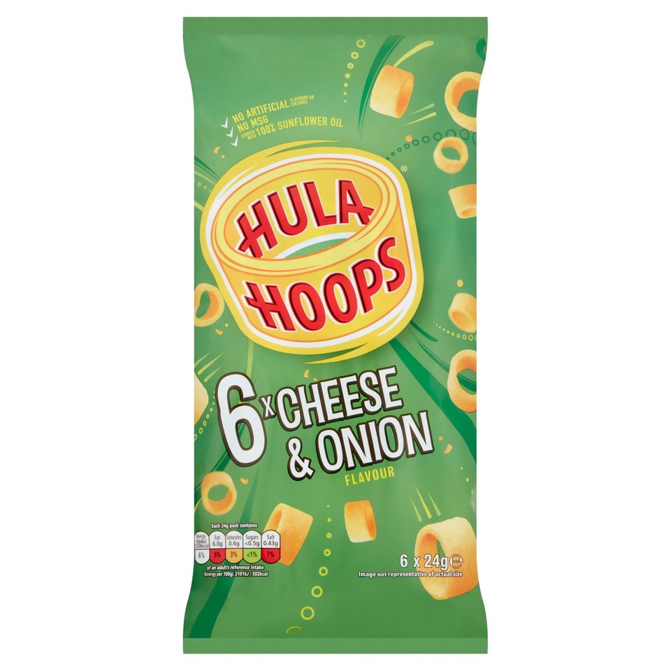 KP Hula Hoops Cheese & Onion Multipack 6 x 24g (144g)