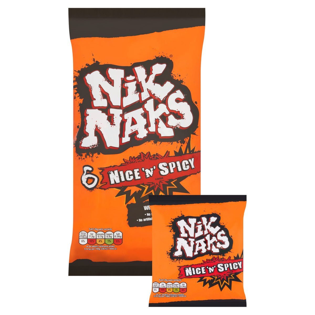 KP Nik Naks Nice 'N' Spicy Multipack 6 x 20g (120g)
