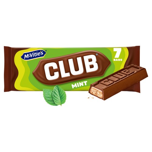 McVitie's Club Mint Biscuit Bars 7 x 23g