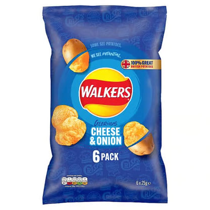 Walkers Cheese & Onion Crisps 6 Pack – 150g
