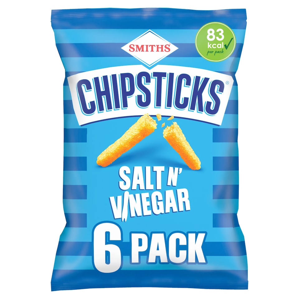 Smiths Salt & Vinegar Chipsticks Multipack 6 x 17g (102g)