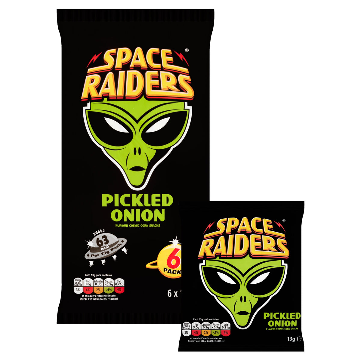 Space Raiders Pickled Onion Multipack 6 x 13g (78g)