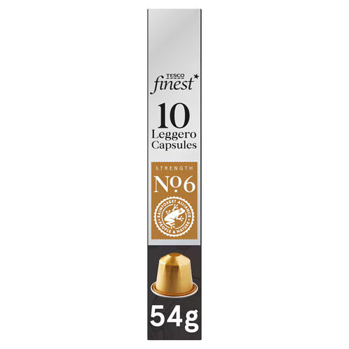 Tesco Finest 10 Leggero Coffee Capsules Strength 6 (54g)