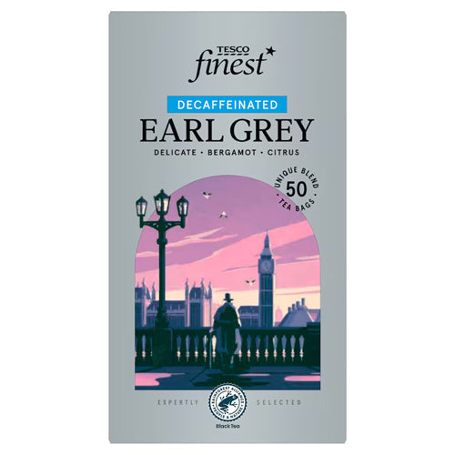 Tesco Finest Decaffeinated Earl Grey Tea Bags 50 Pack (125g)