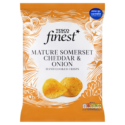 Tesco Finest Mature Somerset Cheddar & Onion Crisps (150g)
