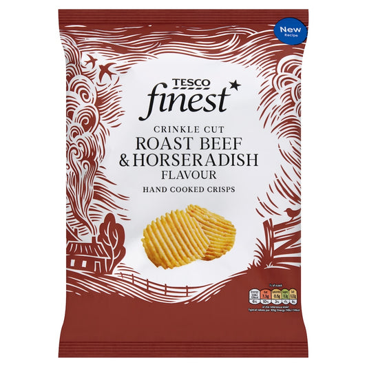 Tesco Finest Roast Beef & Horseradish Crinkle Cut Crisps 150g