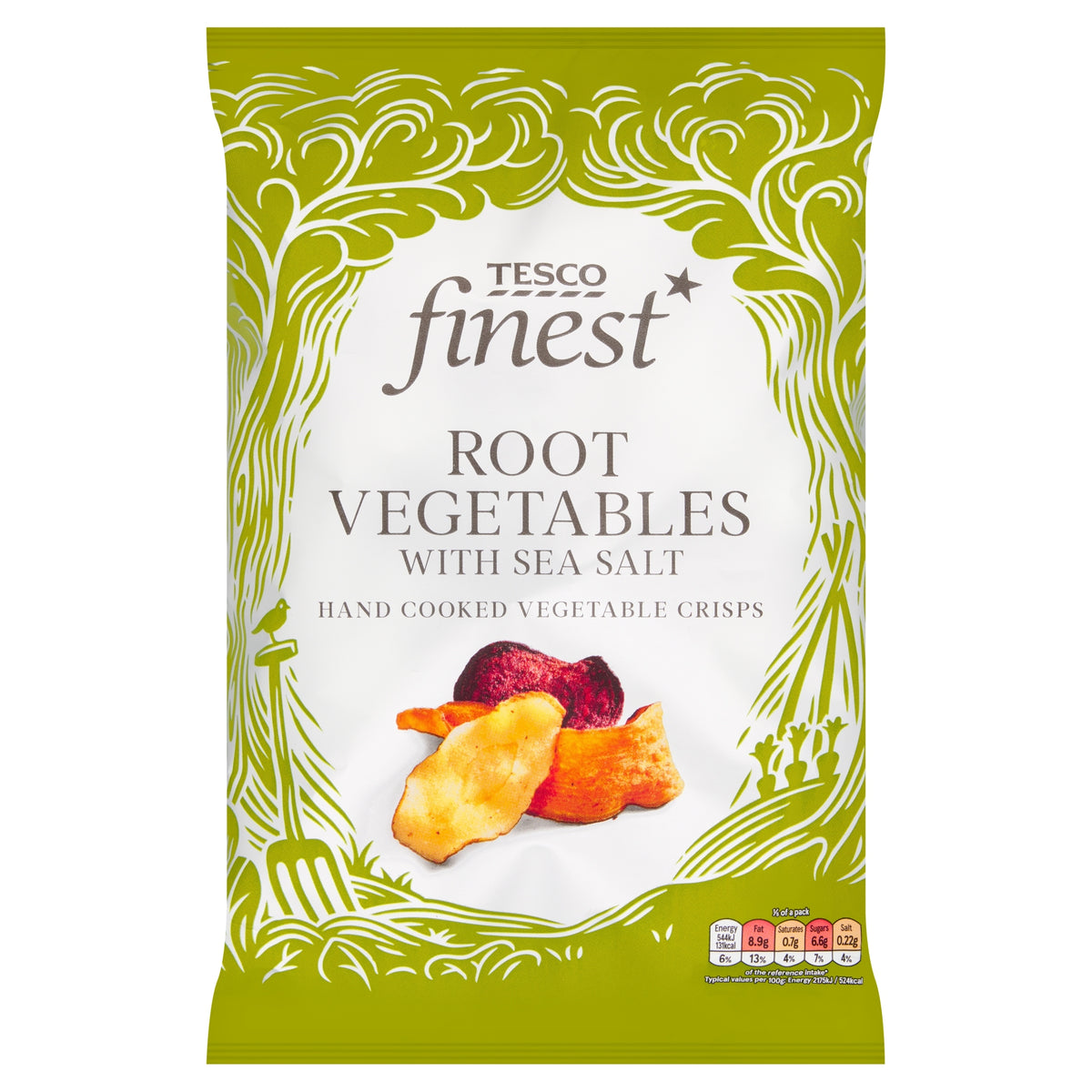 Tesco Finest Root Vegetable with Sea Salt Crisps (125g)