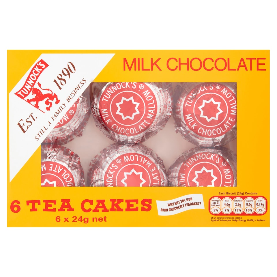 Tunnock's Milk Chocolate Tea Cakes 6 x 24g