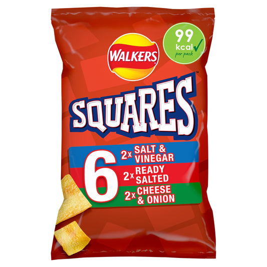 Walkers Squares Variety multipack, 6 x 22g