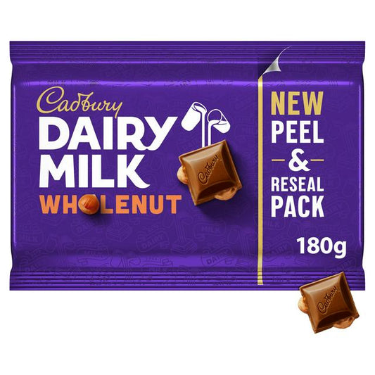 Cadbury Dairy Milk Whole Nut Chocolate Bar 180g
