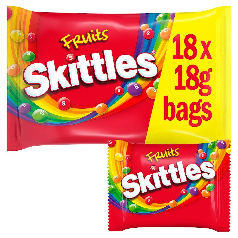 Skittles Fruits Sweets 18 Fun Size Bags 324g
